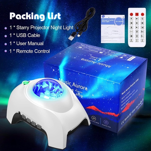 music aurora galaxy star projector with remote and bluetooth - Picture 14 of 16